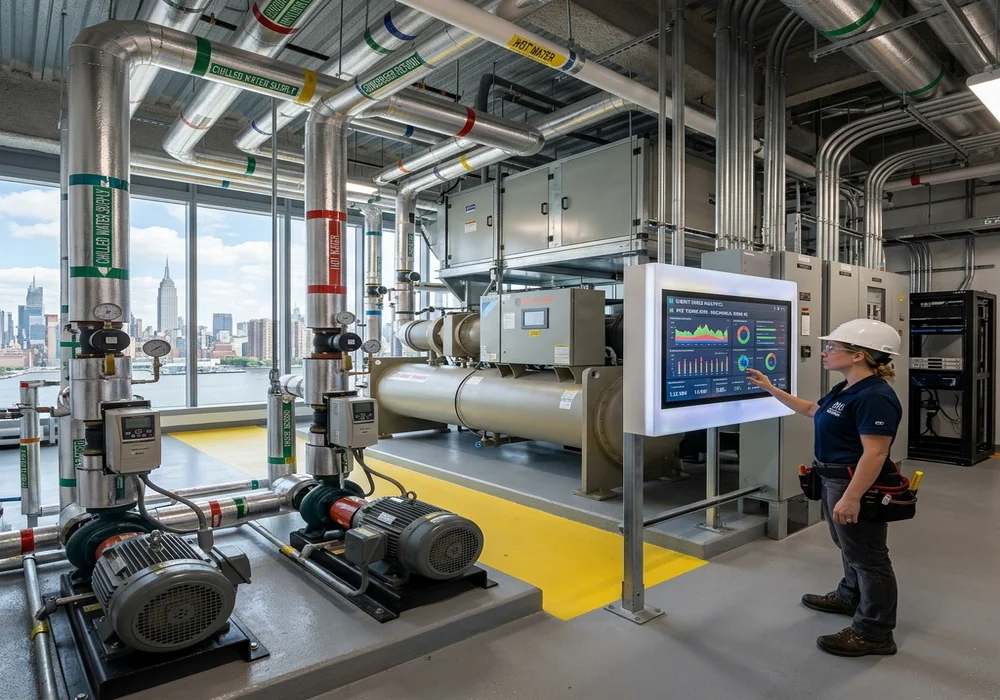 HVAC equipment and energy monitoring controls for LL97 compliance